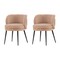 Manhattan Comfort Modern Kaya Pleated Velvet Dining Chair in Nude - Set of 2